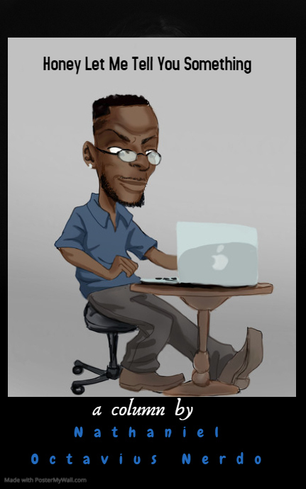 Cartoon of a nerd on a computer
